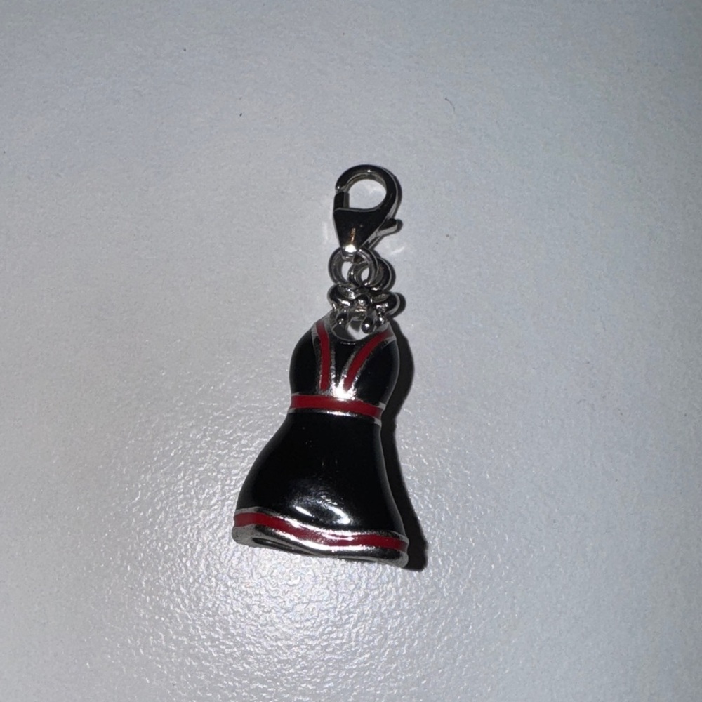 Sterling Silver Black and Red Dress Charm